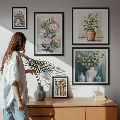 Lot de tableaux encadrés Décorations végétales élégantes pour la cuisine