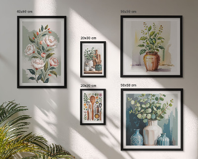 Lot de tableaux encadrés Décorations végétales élégantes pour la cuisine
