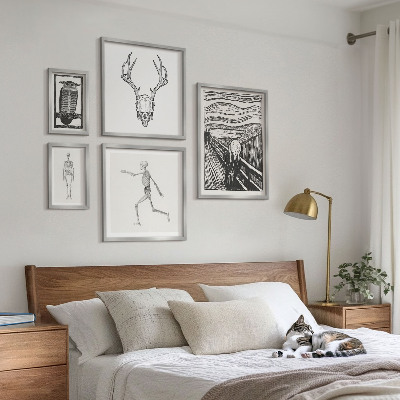 Ensemble de 5 tableaux L'art surréaliste la nature l'homme