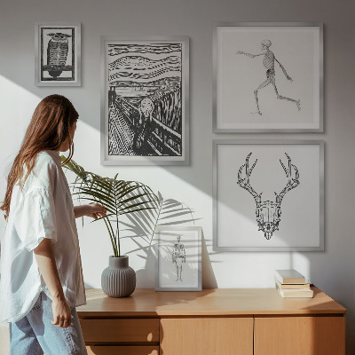 Ensemble de 5 tableaux L'art surréaliste la nature l'homme