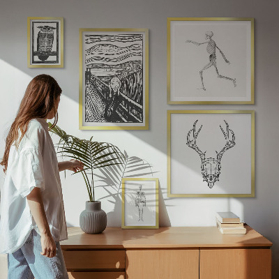 Ensemble de 5 tableaux L'art surréaliste la nature l'homme