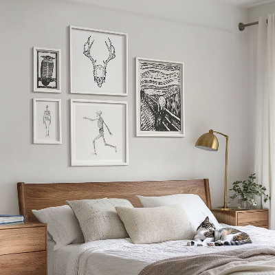 Ensemble de 5 tableaux L'art surréaliste la nature l'homme