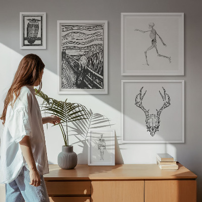 Ensemble de 5 tableaux L'art surréaliste la nature l'homme