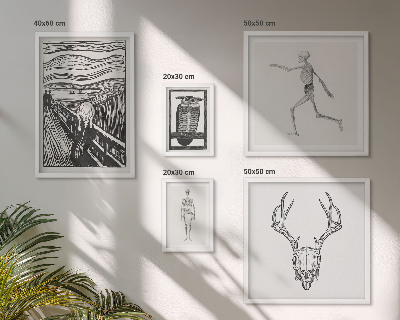 Ensemble de 5 tableaux L'art surréaliste la nature l'homme