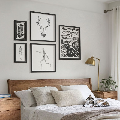 Ensemble de 5 tableaux L'art surréaliste la nature l'homme