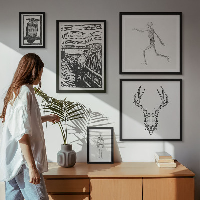 Ensemble de 5 tableaux L'art surréaliste la nature l'homme