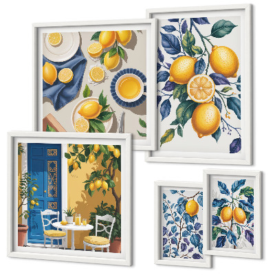 Lot de tableaux encadrés Cuisine provençale aux agrumes