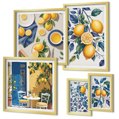 Lot de tableaux encadrés Cuisine provençale aux agrumes