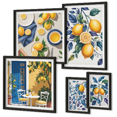 Lot de tableaux encadrés Cuisine provençale aux agrumes