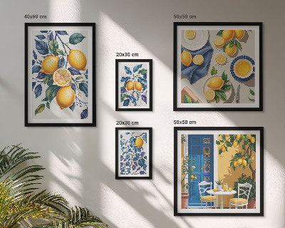 Lot de tableaux encadrés Cuisine provençale aux agrumes