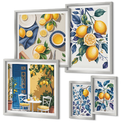 Lot de tableaux encadrés Cuisine provençale aux agrumes