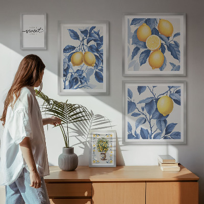 Ensemble de 5 tableaux Accents rustiques citronnés
