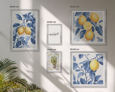 Ensemble de 5 tableaux Accents rustiques citronnés