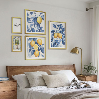 Ensemble de 5 tableaux Accents rustiques citronnés