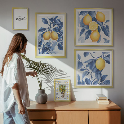 Ensemble de 5 tableaux Accents rustiques citronnés