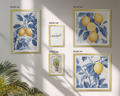 Ensemble de 5 tableaux Accents rustiques citronnés