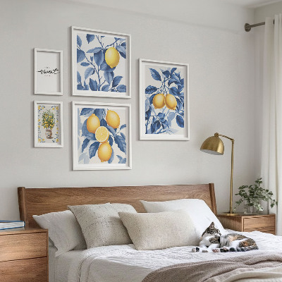Ensemble de 5 tableaux Accents rustiques citronnés