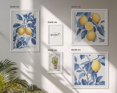 Ensemble de 5 tableaux Accents rustiques citronnés