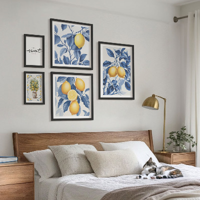Ensemble de 5 tableaux Accents rustiques citronnés