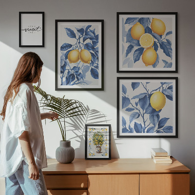 Ensemble de 5 tableaux Accents rustiques citronnés