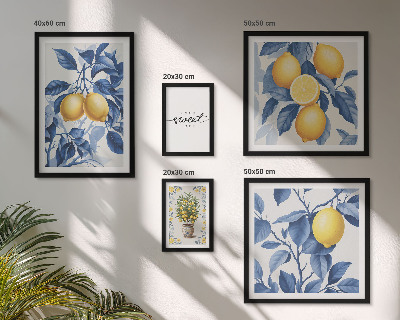 Ensemble de 5 tableaux Accents rustiques citronnés