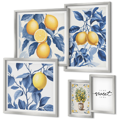 Ensemble de 5 tableaux Accents rustiques citronnés