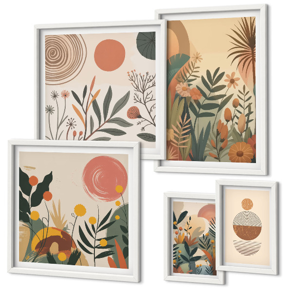 Tableau de décoration murale Motifs végétaux abstraits de style bohème