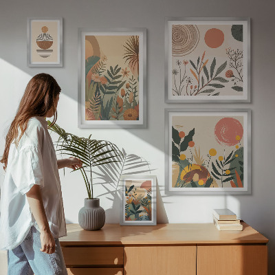 Tableau de décoration murale Motifs végétaux abstraits de style bohème