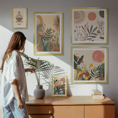 Tableau de décoration murale Motifs végétaux abstraits de style bohème