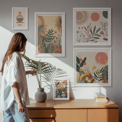 Tableau de décoration murale Motifs végétaux abstraits de style bohème