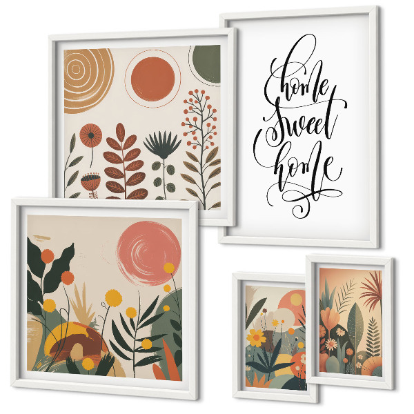 Ensemble de 5 tableaux Décorations végétales élégantes
