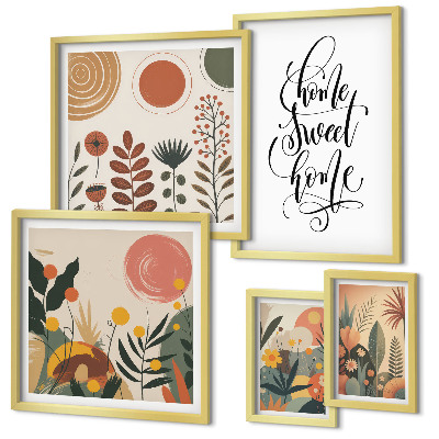 Ensemble de 5 tableaux Décorations végétales élégantes