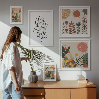 Ensemble de 5 tableaux Décorations végétales élégantes