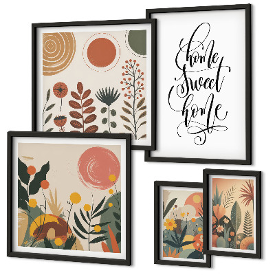 Ensemble de 5 tableaux Décorations végétales élégantes