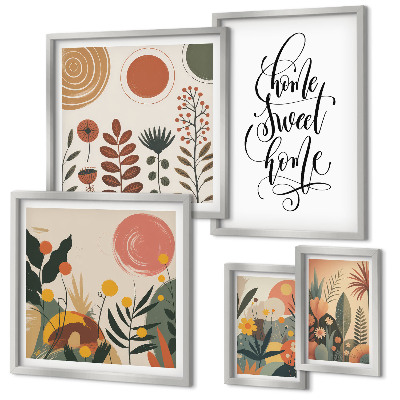 Ensemble de 5 tableaux Décorations végétales élégantes
