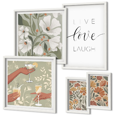 Tableau de décoration murale Slogans graphiques floraux élégants