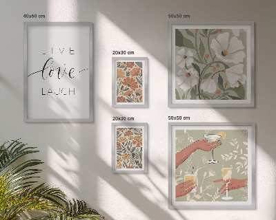 Tableau de décoration murale Slogans graphiques floraux élégants