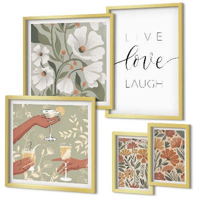 Tableau de décoration murale Slogans graphiques floraux élégants