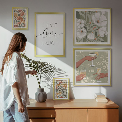 Tableau de décoration murale Slogans graphiques floraux élégants