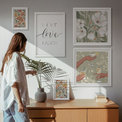 Tableau de décoration murale Slogans graphiques floraux élégants