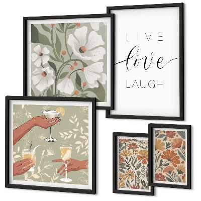 Tableau de décoration murale Slogans graphiques floraux élégants