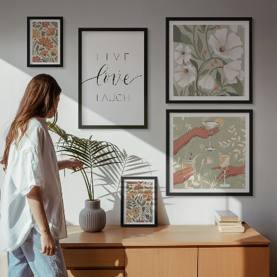 Tableau de décoration murale Slogans graphiques floraux élégants