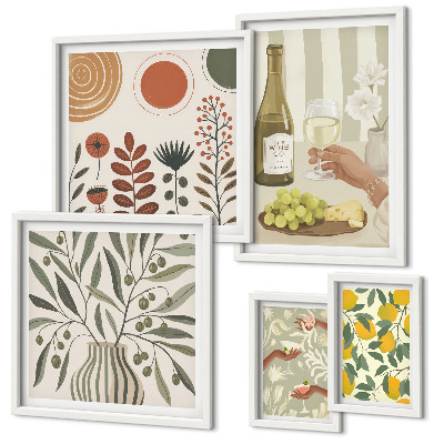 Lot de tableaux encadrés Décorations élégantes pour le vin