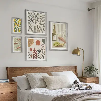 Lot de tableaux encadrés décorations élégantes sur le thème du vin