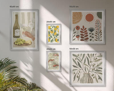 Lot de tableaux encadrés Décorations élégantes pour le vin