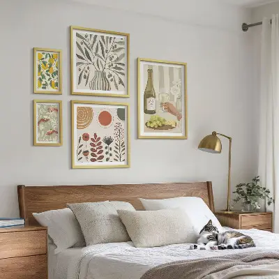 Lot de tableaux encadrés décorations élégantes sur le thème du vin