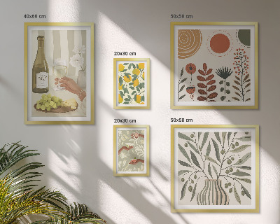 Lot de tableaux encadrés Décorations élégantes pour le vin