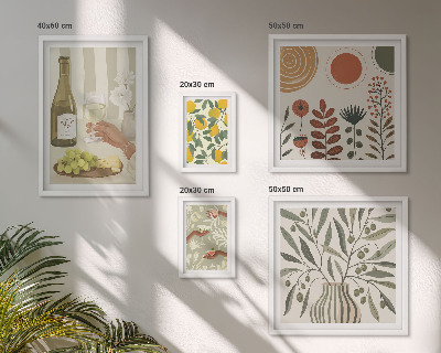Lot de tableaux encadrés Décorations élégantes pour le vin