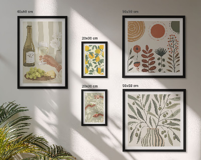 Lot de tableaux encadrés Décorations élégantes pour le vin
