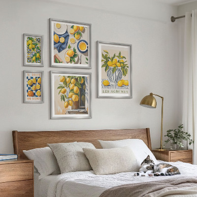 Ensemble de 5 tableaux Décorations d'agrumes provençales